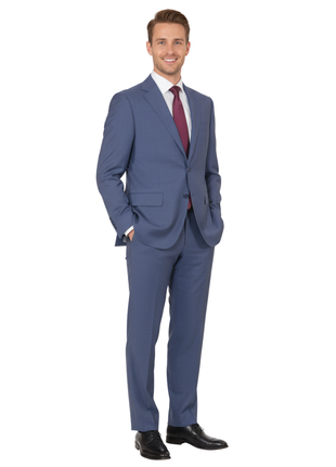 Canali Mens 38R Blue 100% Wool Classic Fit Two Piece Suit