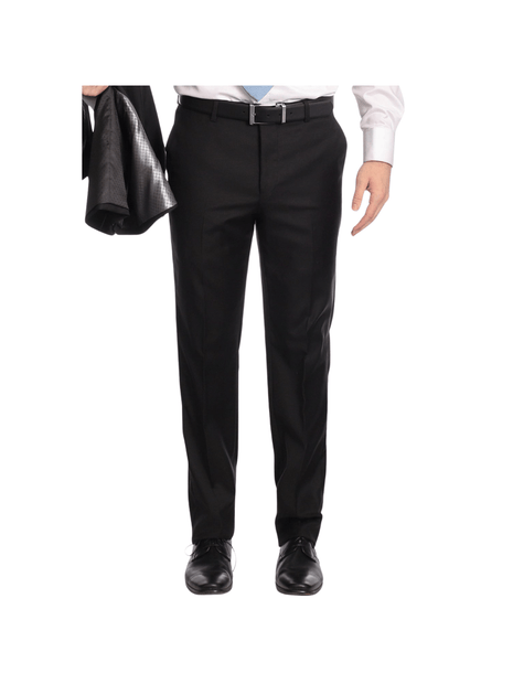 Mens Classic Fit Solid Black Flat Front Wool Dress Pants, 40 Mens Classic Fit Solid Black Flat Front Wool Dress Pants, 40