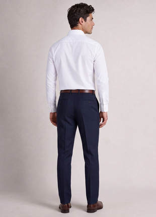 Christopher Morris Mens Solid White Slim Fit Spread Collar Non Iron Cotton Dress Shirt