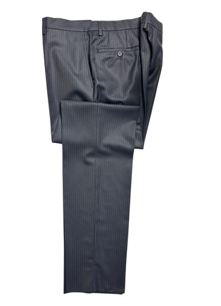 Versace Collection Mens Charcoal Pinstripe Notch Lapel Classic Fit 2-Button Wool Suit - 44L