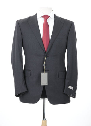 Canali 1934 Mens Solid Charcoal Gray 44L Drop 7 100% Wool 2 Piece Suit