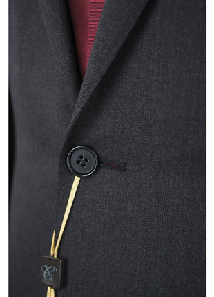 Canali 1934 Mens Solid Charcoal Gray 44L Drop 7 100% Wool 2 Piece Suit