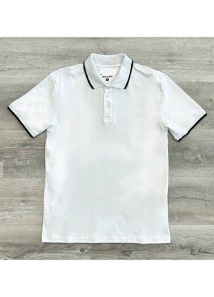 Briani Uomo Mens White 100% Cotton Short Sleeve Polo Shirt