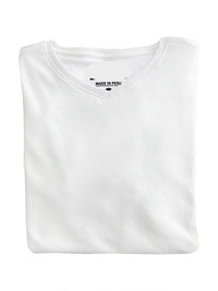 Thumbnail for Briani Uomo Mens White Short Sleeve V Neck 100% Cotton Casual Shirt