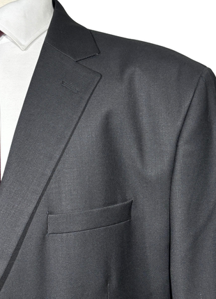 Format Solid Black Notch Lapel Classic Fit 2-Button Wool Blend Suit - 48R