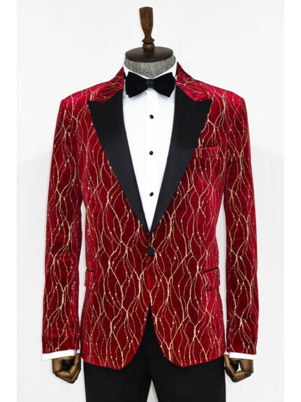 Red and gold hot sale prom jacket