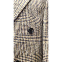 Thumbnail for Canuti By Steven Land Mens Brown Glen Plaid Double Breasted 100% Wool Overcoat