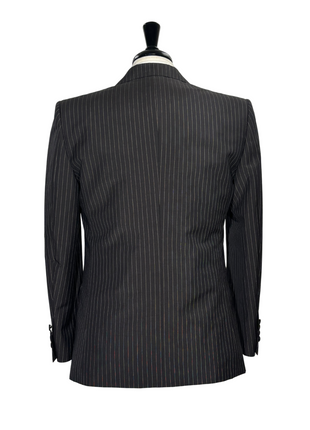 Brioni Mens Dark Brown Pinstripe Fully-Canvassed Peak Lapel Classic Fit 3-Piece Wool Blend Suit - 40S