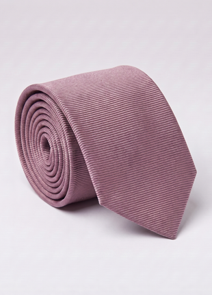 Letteriello Fine Ribbed Dusty Mauve Italian Silk Neck Tie