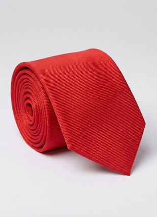 Letteriello Fine Ribbed Weave Red Italian Silk Neck Tie