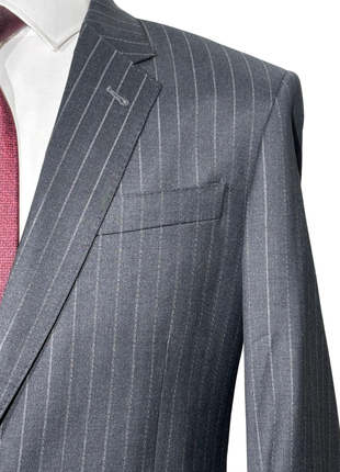 Paul Smith Mens Charcoal Pinstripe Half Canvassed Notch Lapel Slim Fit 2-Button Wool Suit  - 40R