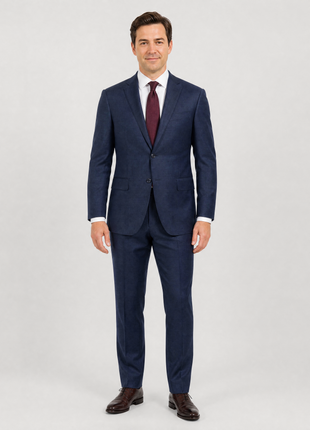 Corneliani Mens Navy Pinstripe Fully-Canvassed Notch Lapels Slim Fit 2 Button Wool Suit - 44R