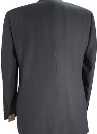Canali Navy Blue Windowpane 100% Wool 2 Button Suit 44R
