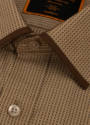 Steven Land Mens Brown 100% Cotton French Cuff Dress Shirt