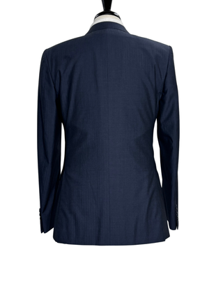 Bartorelli Napoli Mens Blue Subtle Stripe Notch Lapel Classic Fit 2-Button Wool Suit  - 38R