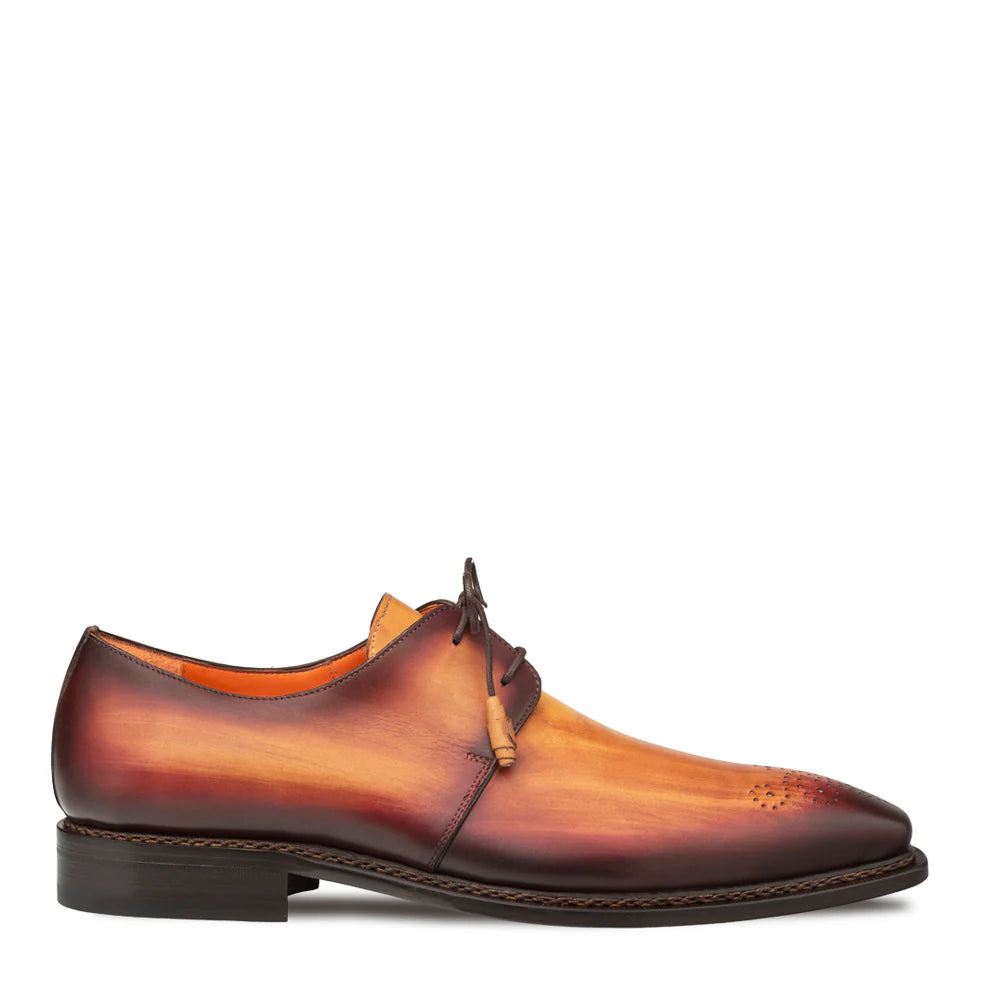 Mezlan Mens Tan Rust Lace-Up Oxford Leather Dress Shoes