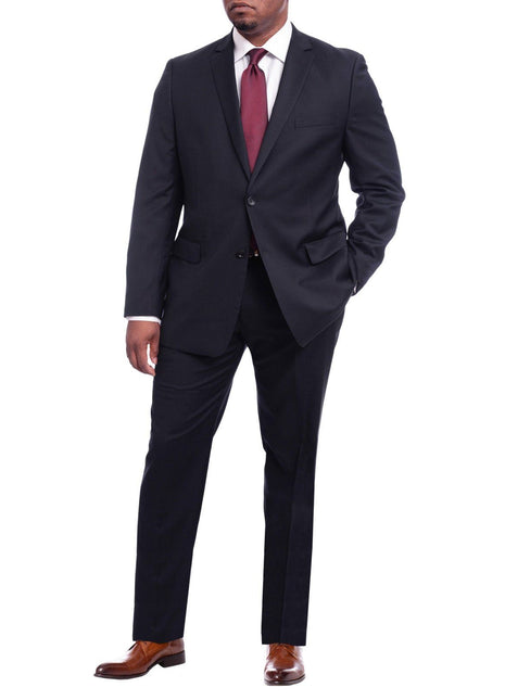 Mens Classic Fit Two Button 100% Wool Wrinkle Resistant Suit