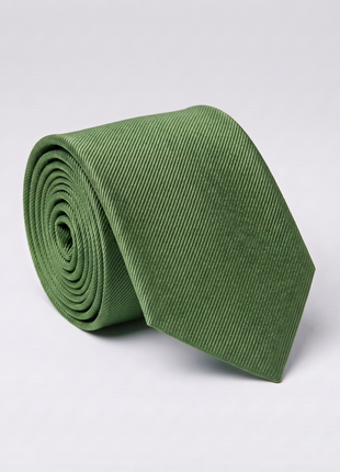 Letteriello Fine Ribbed Weave Olive Green Italian Silk Neck Tie