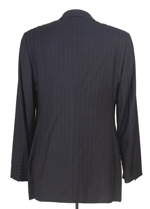 Armani Collezioni Men's 42L Black Pinstripe 100% Wool Slim Fit 2 Piece Suit