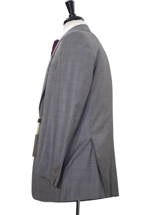 Canali 1934 Mens 42R Drop 8 Gray Sharkskin 100% Wool Slim Fit 2 Piece Suit - The Suit Depot