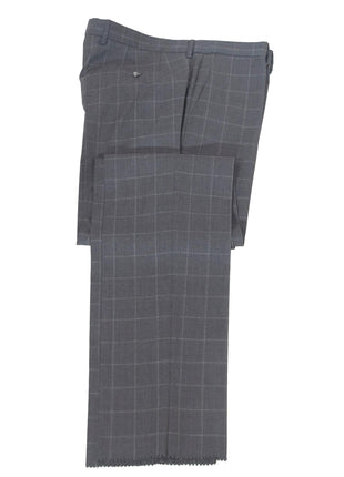 Hugo Boss Mens 42L Gray Windowpane 100% Wool Slim Fit 2 Piece Suit