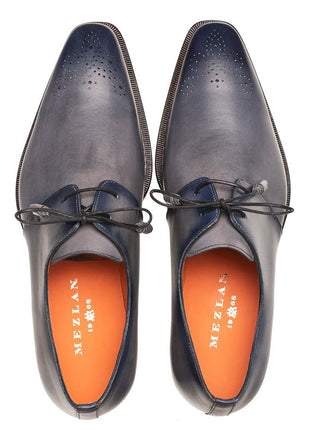 Mezlan Mens Gray Rust Lace-Up Oxford Leather Dress Shoes