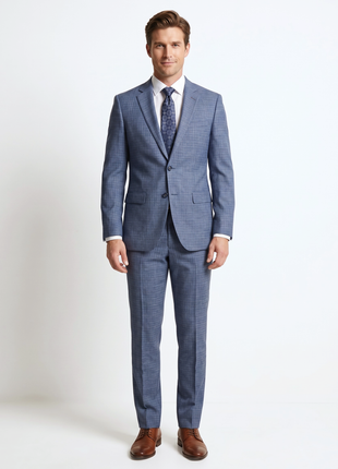 English Laundry Slim Fit Two Button Pale Blue Wool Notch Lapel Suit