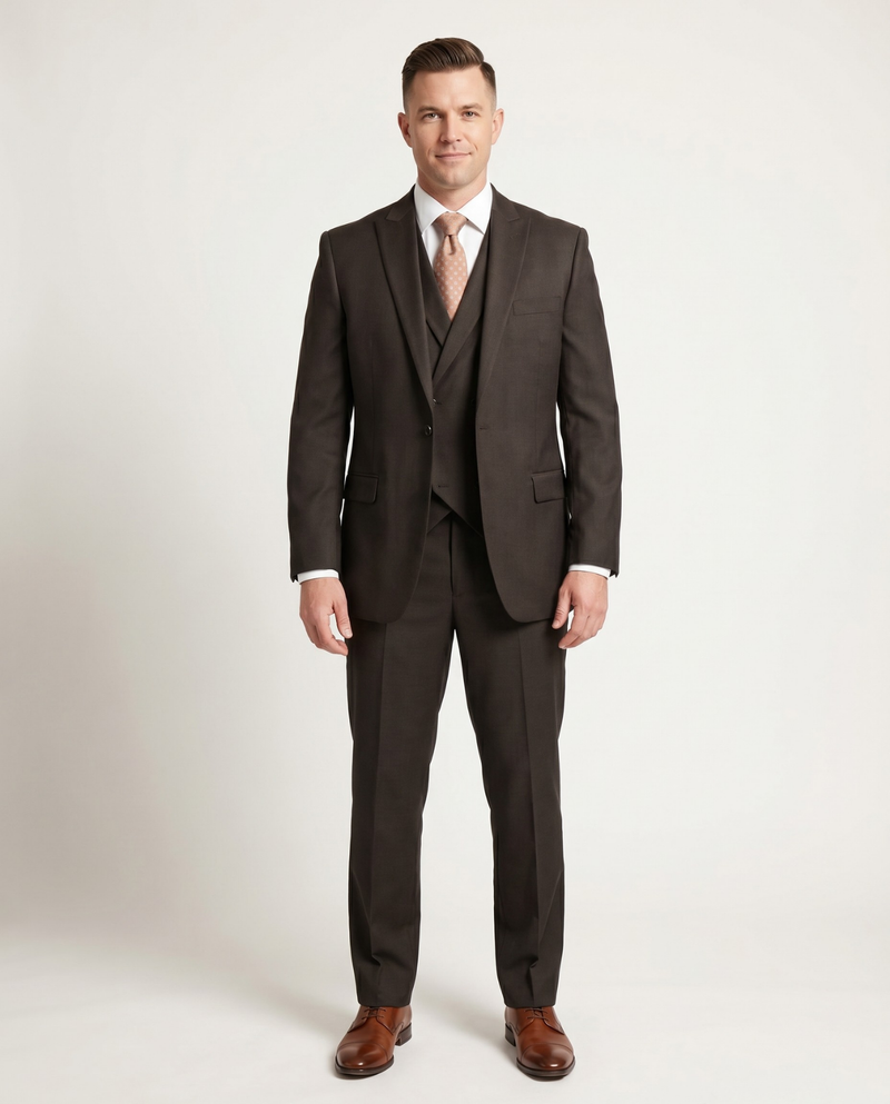 Shop Steven Land Brown 100% Wool Suit | The Suit Depot