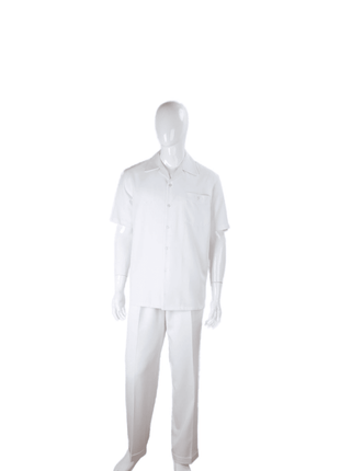Apollo King SUITS Apollo King Royal Diamond Solid White Classic Fit 2 Piece Walking Suit