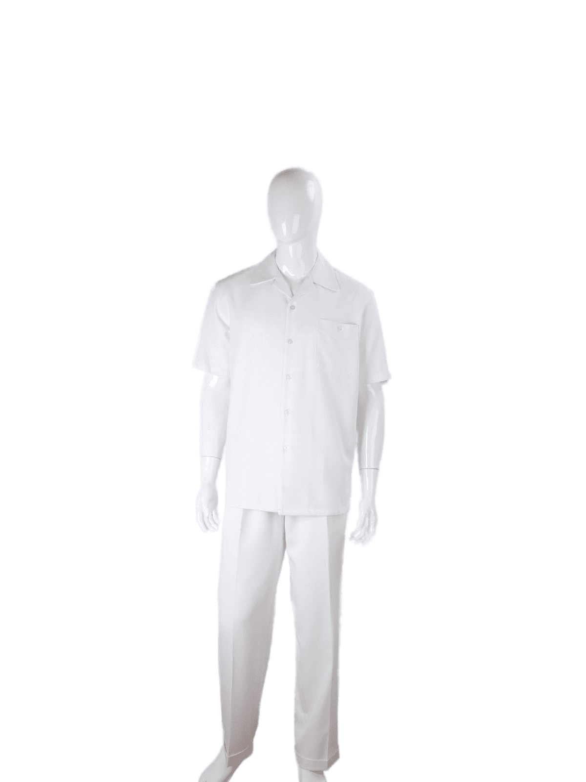Apollo King SUITS Apollo King Royal Diamond Solid White Classic Fit 2 Piece Walking Suit