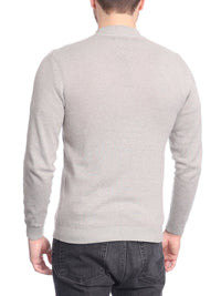 Thumbnail for Arthur Black Arthur Black Solid Light Gray Pullover Cotton Blend Mock Neck Sweater Shirt