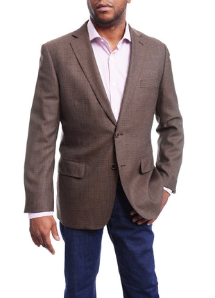 Arthur Black BLAZERS Arthur Black Classic Fit Brown Mini Check Two Button Wool Blazer Sportcoat