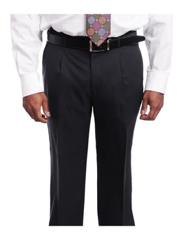 Men's Arthur Black Classic Fit Navy Blue Wool Dress Pants