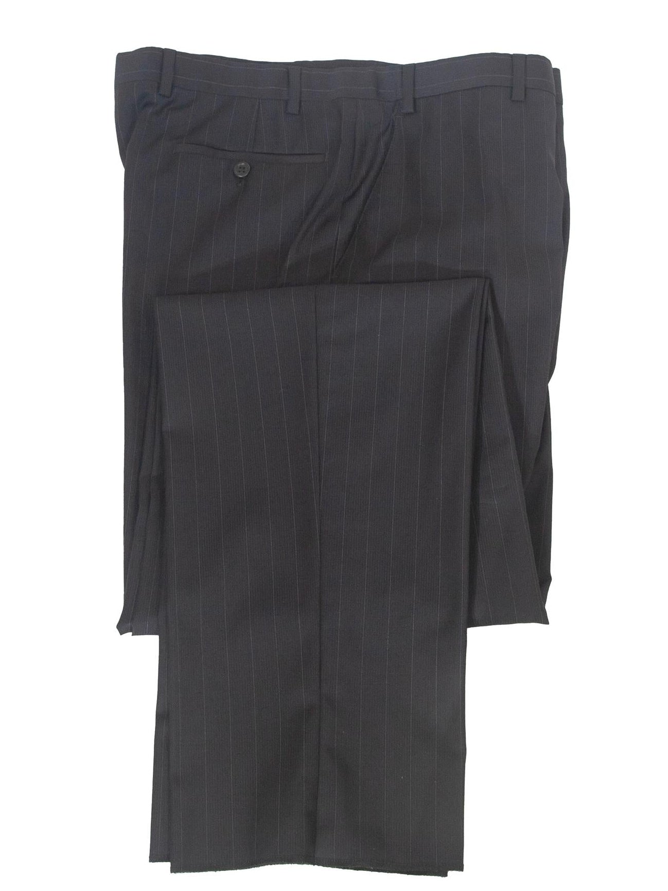 Armani Collezioni Men's 42L Black Pinstripe 100% Wool Slim Fit 2 Piece The Suit Depot Armani Collezioni Men's 42L Black Pinstripe 100% Wool Slim Fit 2 Piece The Suit Depot