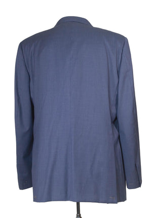 Hickey Freeman Mens 46L Blue 100% Wool Classic Fit 2 Piece Suit