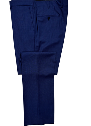 Bartorelli Napoli Mens Royal Blue Weave Notch Lapel Classic Fit 2-Button Wool Suit  - 44L