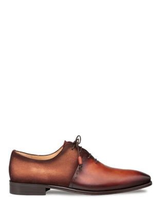 Mezlan Mens Cognac Rust Lace-up Calfskin Leather Dress Shoes