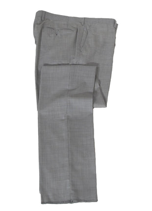 Napoli Mens 44L Gray Check 100% Ermenegildo Zegna Wool Slim Fit 2 Piece Suit