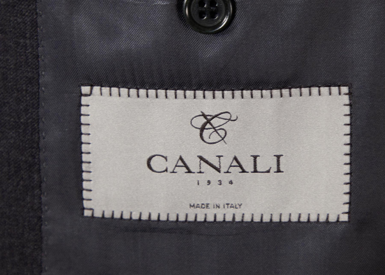 Canali Mens Dark Charcoal Grey Classic Fit 38R Drop 4 100% Wool 2 Piece Suit