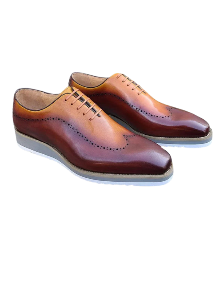 Carrucci Mens Brown/Tan Two Tone Lace-up Oxford Leather Dress Shoes The Suit Depot Carrucci Mens Brown/Tan Two Tone Lace-up Oxford Leather Dress Shoes The Suit Depot