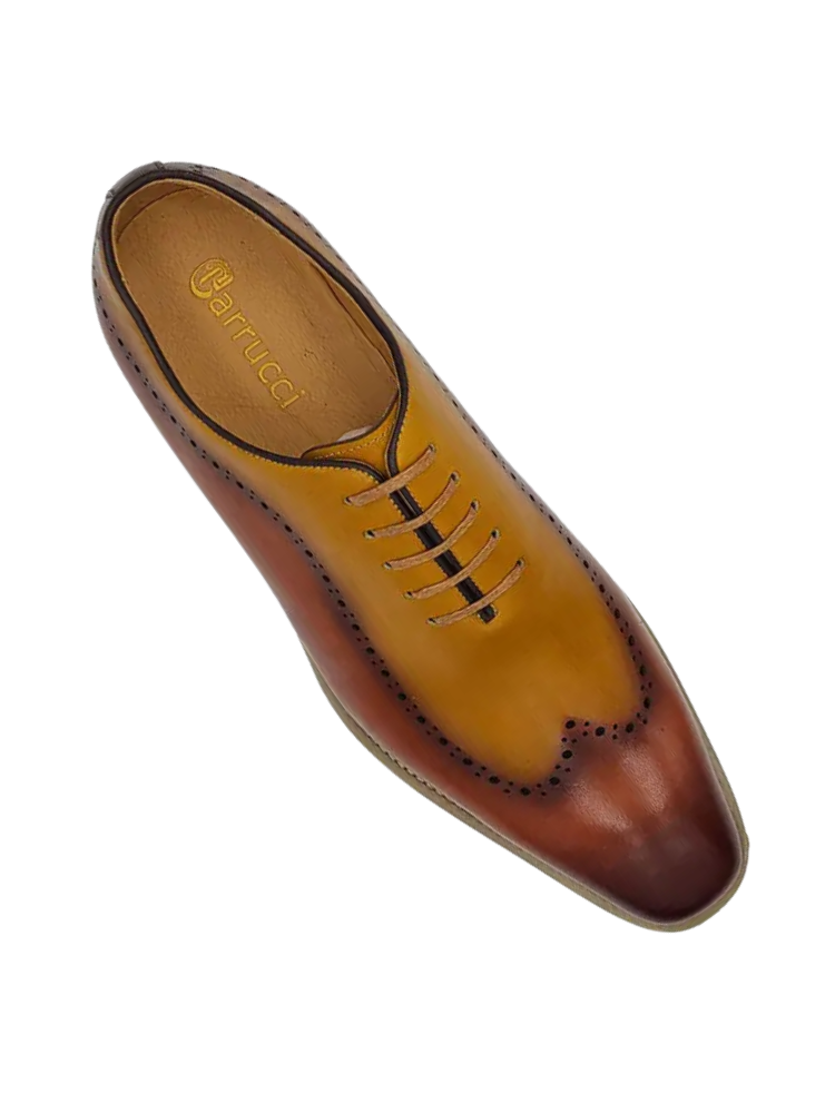 Carrucci Mens Brown/Tan Two Tone Lace-up Oxford Leather Dress Shoes The Suit Depot Carrucci Mens Brown/Tan Two Tone Lace-up Oxford Leather Dress Shoes The Suit Depot
