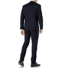 Thumbnail for Adam Baker Solid Navy Blue Classic Fit Three Piece Suit