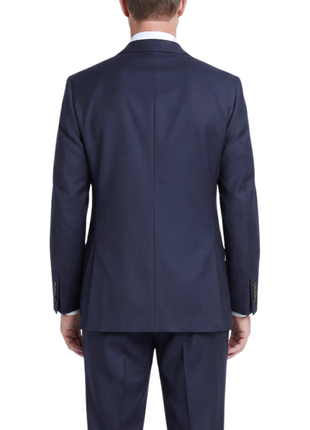 Tovaglia Slim Fit Peak Lapel Solid Navy Wool Cashmere Blend Suit