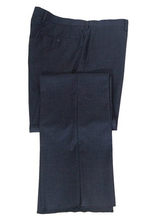 Napoli Mens 42L Navy Blue Check 100% Wool Classic Fit 2 Piece Suit