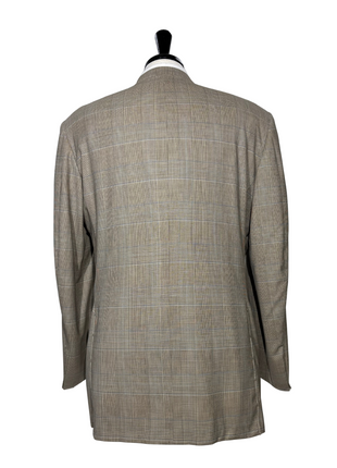 Sartoria Partenopea Mens Tan Glen Plaid Notch Lapel Classic Fit 3-Button Wool Suit - 42L