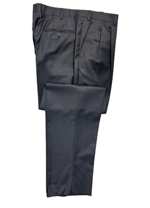 Sartoria Partenopea Mens Solid Charcoal Notch Lapel Classic Fit 3-button Wool Suit - 46R
