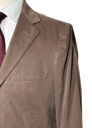 Sartoria Partenopea Mens Brown Corduroy Notch Lapel Slim Fit 3-button Cotton Suit - 42L