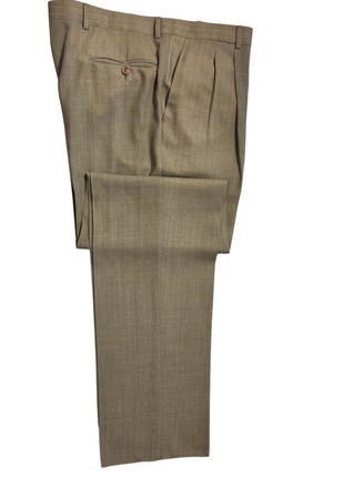 Sartoria Partenopea Mens Tan Pinstripe Half-Canvassed Notch Lapel Classic Fit 3-button Wool Suit - 44R