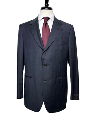 Sartoria Partenopea Mens Solid Charcoal Notch Lapel Slim Fit 3-button Wool Suit - 44R