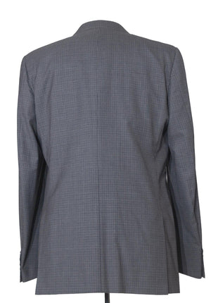 Napoli Mens 44L Charcoal Gray Check 100% Wool Slim Fit 2 Piece Suit